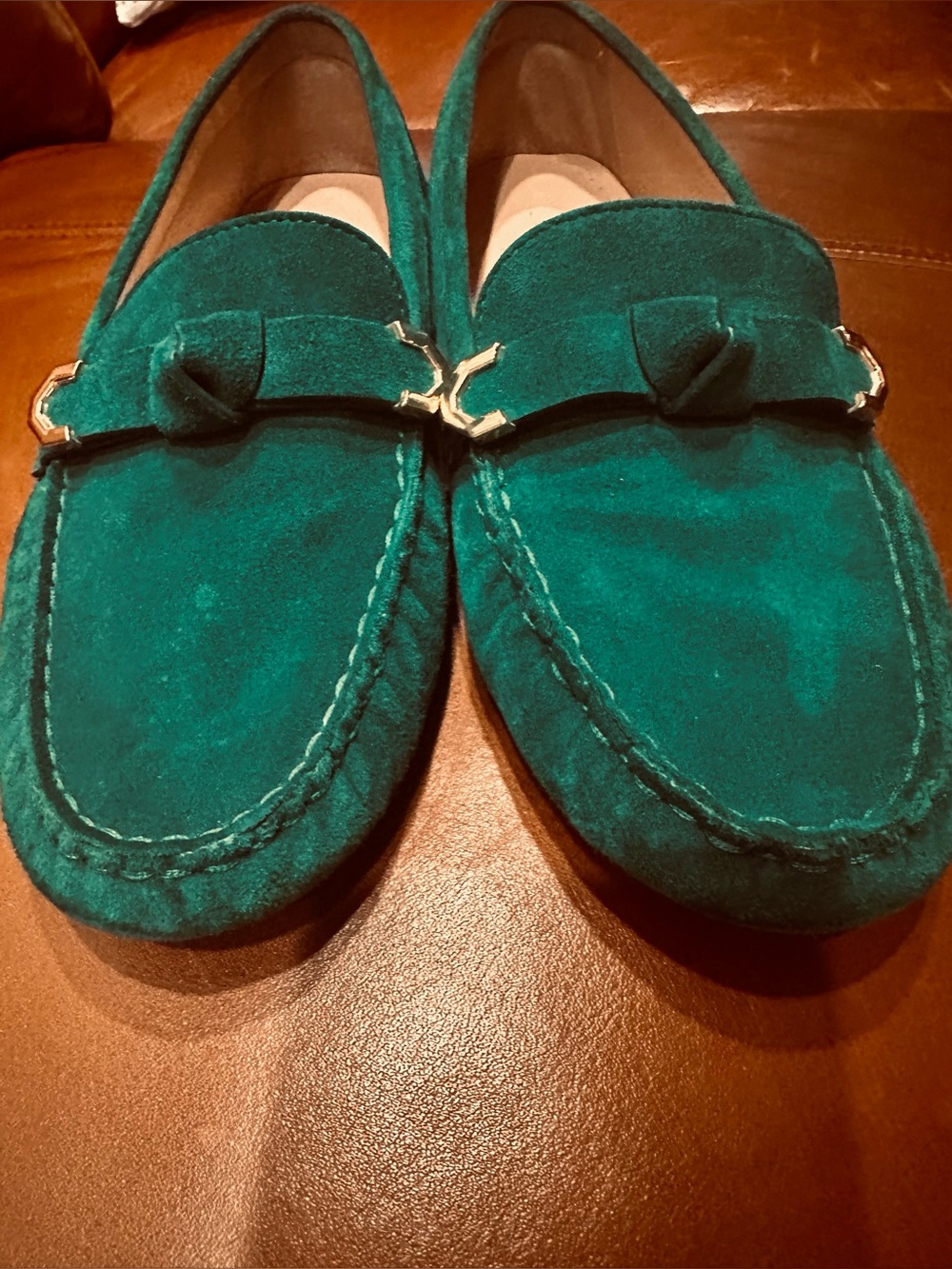 Cole Haan Green Suede Women's Driving Loafers